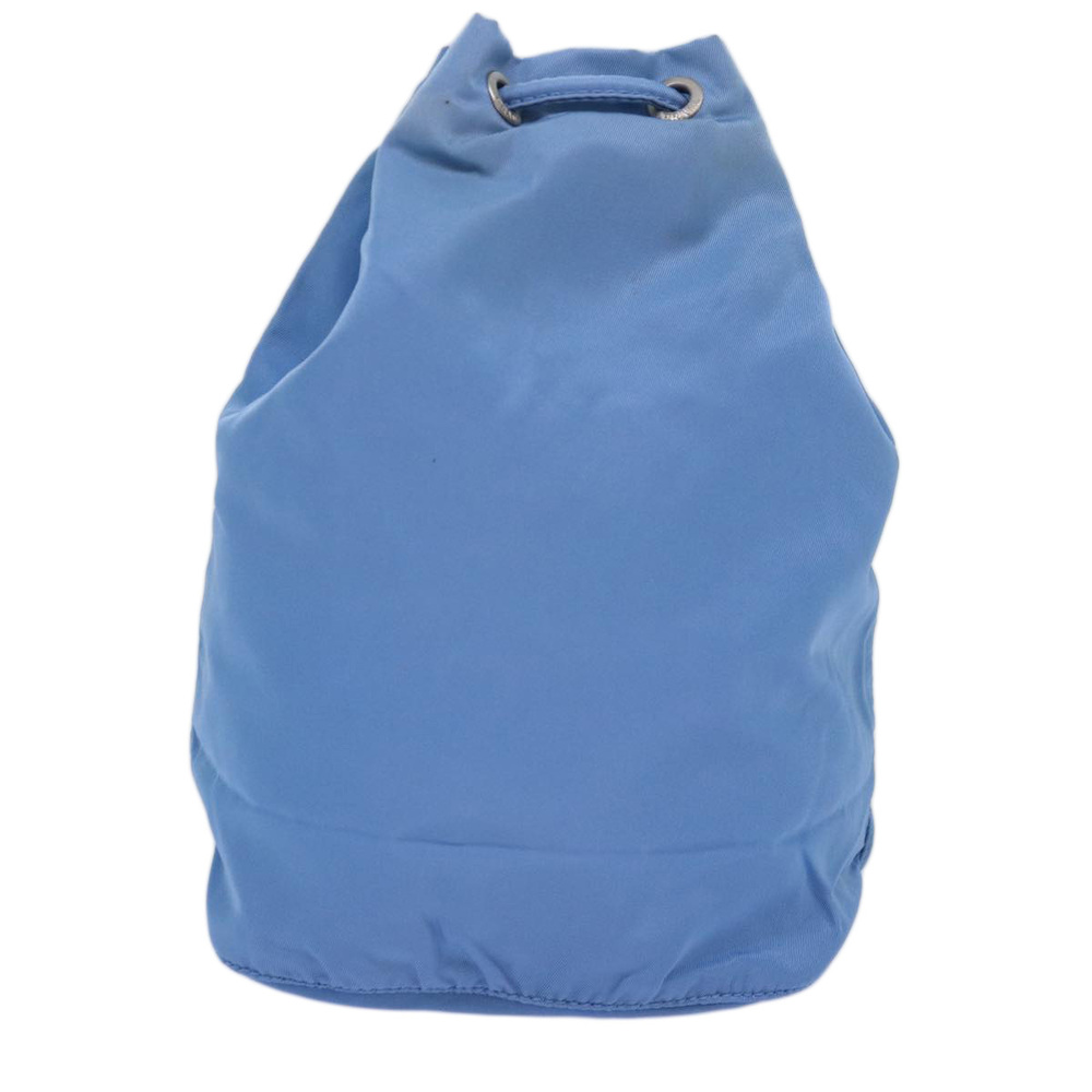 Prada Drawstring Pouch Nylon Light Blue Auth 75006 - image 2